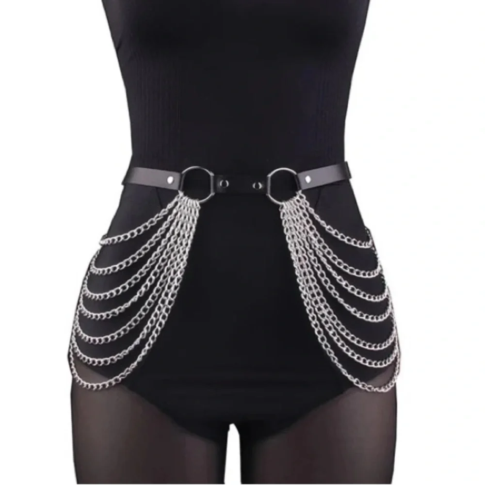 NWT Festival Faux Leather Belly Chain Belt | Plus Size